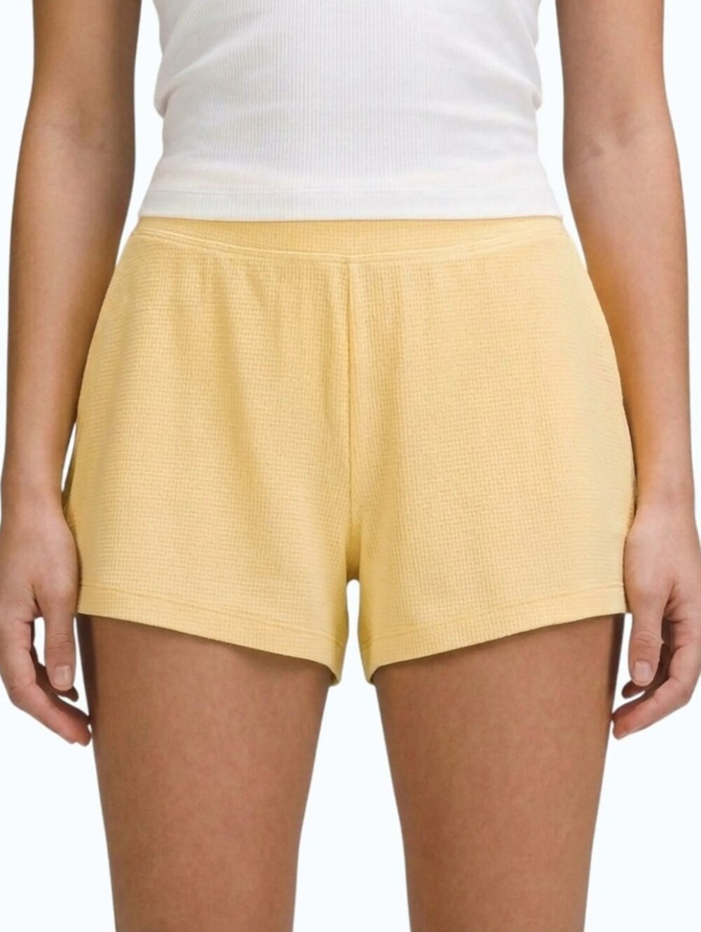 NWT Athleta Yellow Wind Down Sleep Shorts Size L